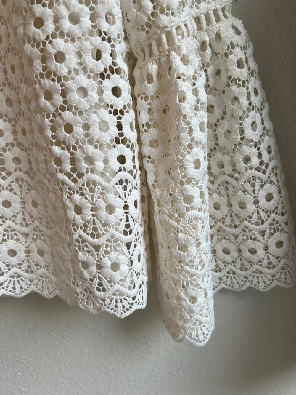 J. Crew White Crochet Lace Bell-Sleeve Blouse